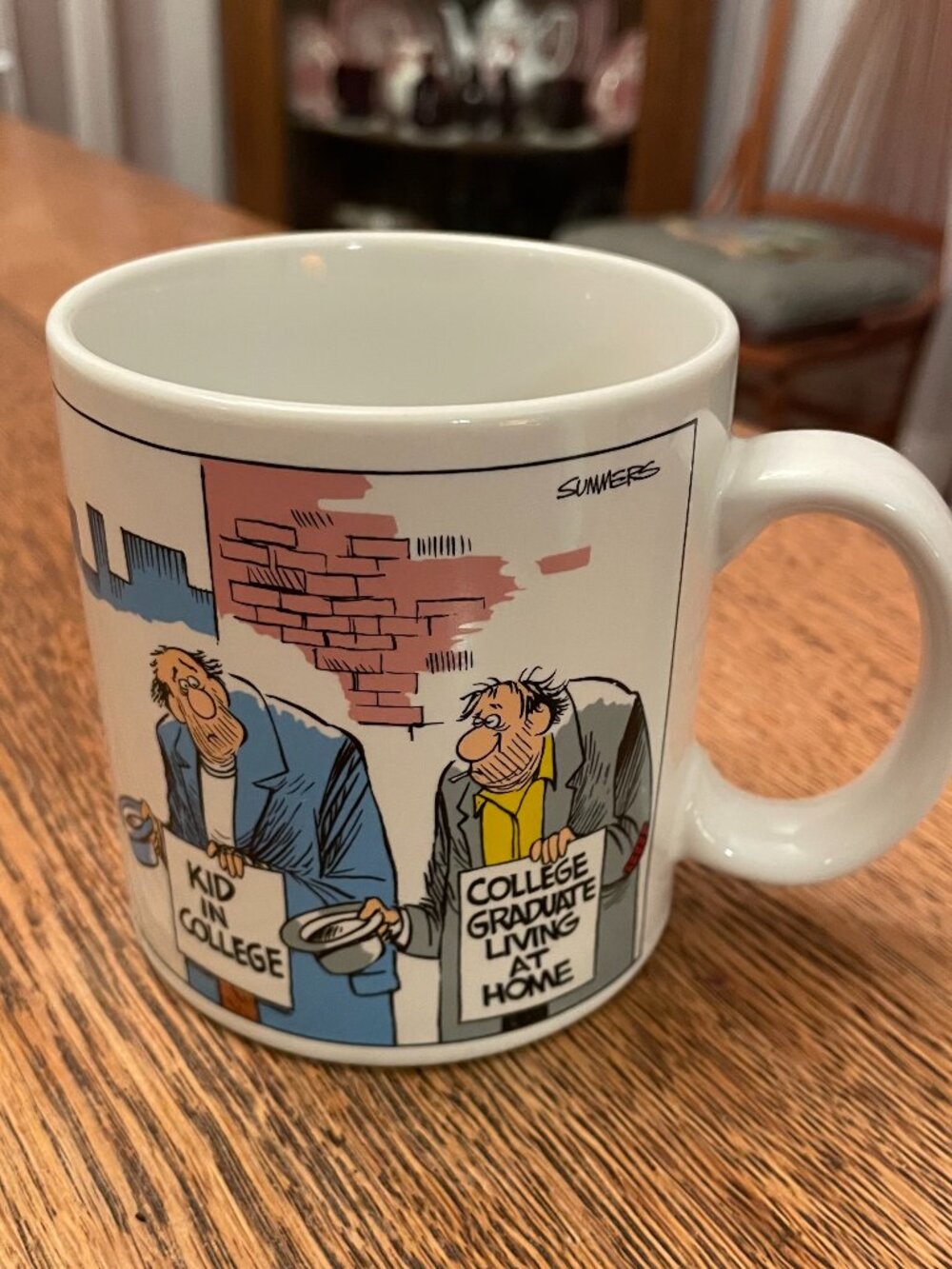 Humorous College Themed Coffee Cup Mug by Russ Berrie & Co. 12 ounces